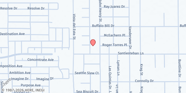 Map showing Tercera Iglesia Apostolica at 3718 Native Dancer St., El Paso, TX