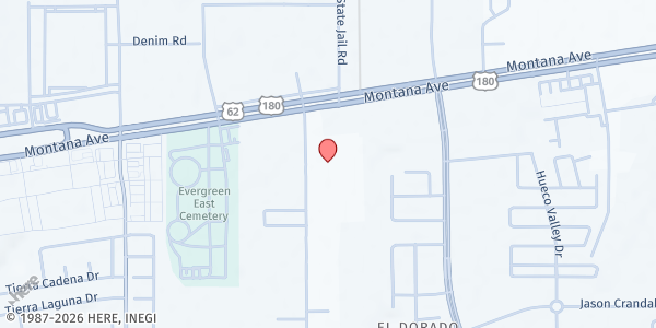 Map showing UMA (Una Mano Amiga) at 4676 Turf Rd., El Paso, TX