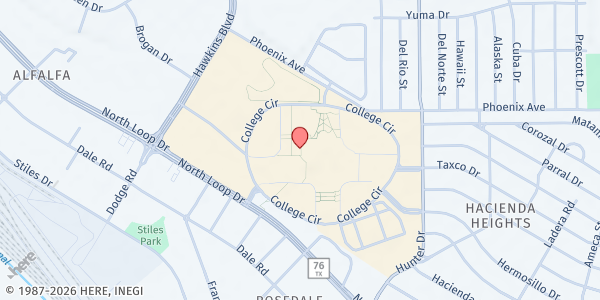 Map showing Valle Verde Campus at 919 Hunter Dr, El Paso, TX