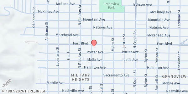 Map showing Youth Impact - Fort Blvd Location at 3000 Fort Blvd., El Paso, TX