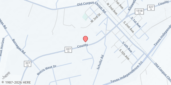 Map showing Elmendorf First Baptist Church at 7795 FM327, Elmendorf, TX