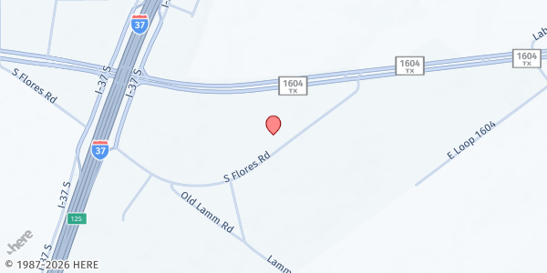 Map showing Hope for the Hurting at 4475 S. Flores Rd., Elmendorf, TX