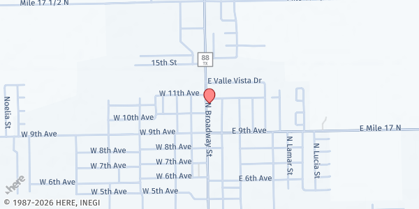Map showing New Life Community Church at 912 N. Broadway St., Elsa, TX