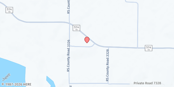 Map showing Freedom Church of God at 10830 FM514, Emory, TX