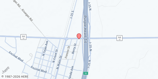 Map showing Encinal Food Bank at 701 Berry St., Encinal, TX