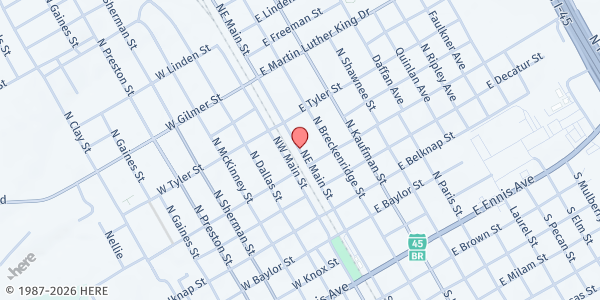 Map showing HELPING HANDS OF ENNIS at 604 NE MAIN ST, ENNIS, TX