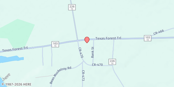 Map showing Etoile Food Pantry at 2506 Hwy 103 E, Etoile, TX