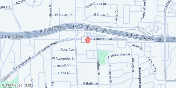 Map showing Gurdwara Sikh Sangat Mobile at 200 E Euless Blvd, Euless, TX