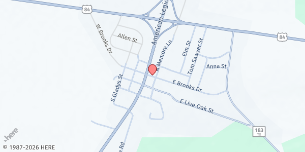 Map showing Evant ISD at 131A East Brooks Street, Evant, TX