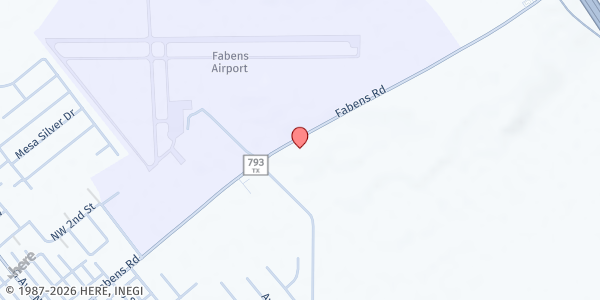 Map showing Templo Elim at 1580 Fabens Rd., Fabens, TX