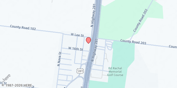 Map showing Mobile Pantry - Encino (NAD) at 300 Business Hwy 281, Falfurrias, TX