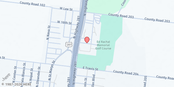Map showing New Covenant Church at 110 Magnolia Heights, Falfurrias, TX