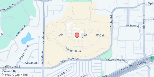 Map showing Dallas College Brookhaven Campus Pantry at 3939 Valley View Ln., Farmers Branch, TX