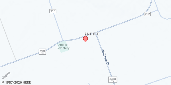 Map showing Santa Rosa de Lima Catholic Church - Carr Hall at 6571 FM970, Florence, TX