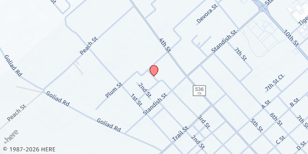 Map showing Community First Health Plans (Lodi Park) at 808 3rd Street, Floresville, TX