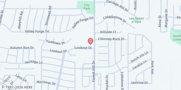 Map showing Forest Hill SDA at 7224 Forest Hill Dr., Forest Hill, TX