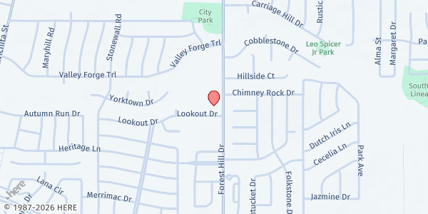 Map showing Forest Hill SDA Church at 7224 Forest Hill Dr., Forest Hill, TX