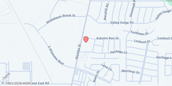 Map showing Grace Tabernacle Missionary at 7261 Wichita St., Forest Hill, TX