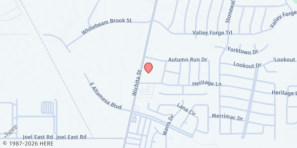 Map showing Grace Tabernacle Missionary Baptist Church at 7261 Wichita St., Forest Hill, TX