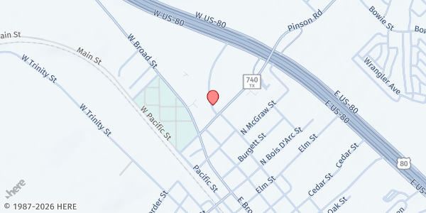 Map showing Fellowship Baptist Church Of Forney at 417 Pinson Rd, Forney, TX