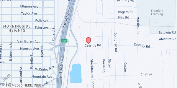 Map showing Junior Enlisted Family Center in Ft. Bliss at 2004 Sheridan Rd, Fort Bliss, TX