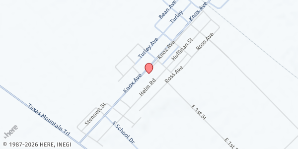 Map showing Project Vida Health Center at 561 Knox Ave., Fort Hancock, TX