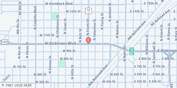 Map showing Guadalupe Catholic Ft. Stockton at , Fort Stockton, TX
