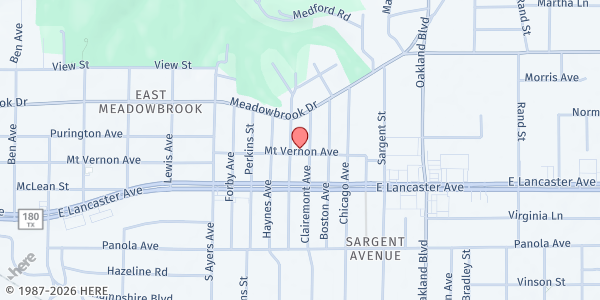 Map showing 4 Saints Episcopal Food Pantry at 2529 Mount View Ave., Fort Worth, TX