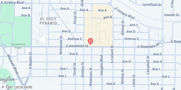 Map showing 4Saints Episcopal Food Pantry - Main Location at 2529 Mount View Ave., Fort Worth, TX