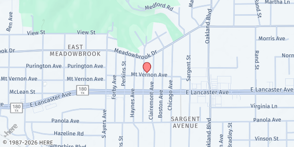 Map showing 4Saints Episcopal Food Pantry - Mobile Pantry Stop at 2529 Mount View Ave., Fort Worth, TX