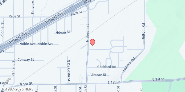 Map showing AIDS Outreach Center at 400 N Beach St, Fort Worth, TX