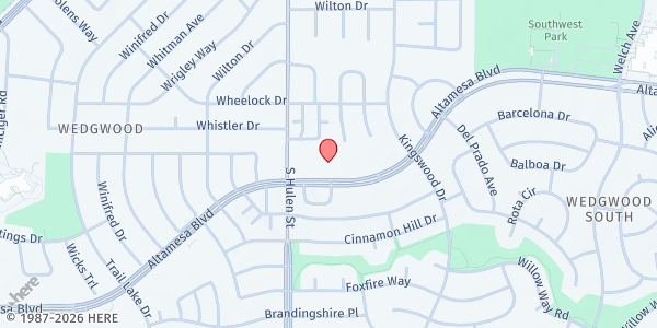 Map showing Altamesa Church of Christ at 4600 Altamesa Blvd. #A, Fort Worth, TX