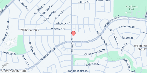 Map showing Altamesa Neighborhood Needs at 6717 S. Hulen St., Fort Worth, TX