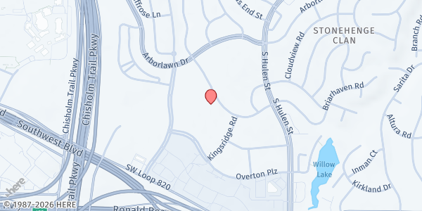 Map showing Arborlawn UMC at 4917 Briarhaven Road, Fort Worth, TX