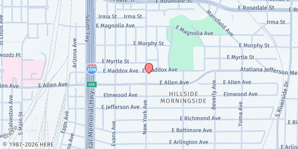 Map showing Brave Together Ambassador at 1601 New York Ave., Fort Worth, TX