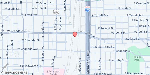 Map showing Carelon at 512 Rosedale, Fort Worth, TX