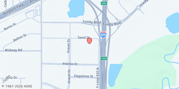 Map showing Chosen Ones at 7600 Sand St, Fort Worth, TX