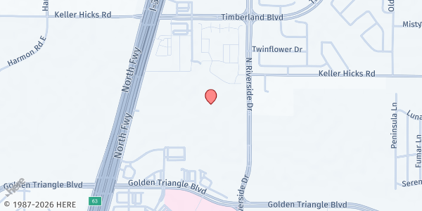 Map showing Cindy Ramsey Center (The MET) at 11305 N Riverside Dr, Fort Worth, TX