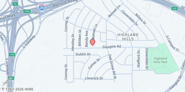 Map showing Clinton Avenue Baptist Mobile at 1259 Glasgow Rd, Fort Worth, TX