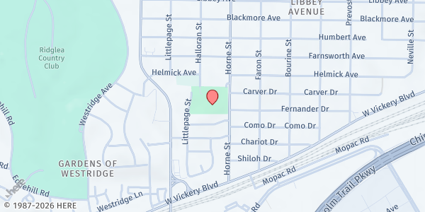 Map showing Como Community Center at 4660 Horne St., Fort Worth, TX