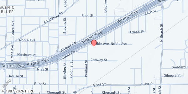 Map showing Cornerstone Assistance Network at 3500 Noble Ave, Fort Worth, TX