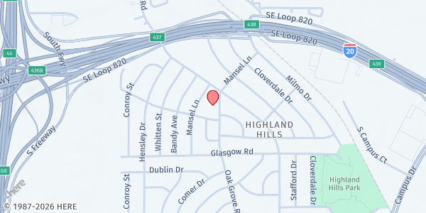 Map showing East St. Paul Baptist Church at 5300 Oak Grove Rd. W., Fort Worth, TX