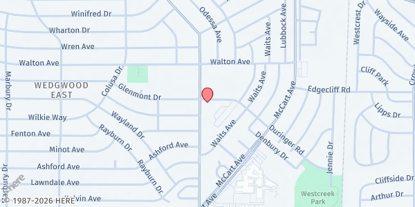 Map showing For His Kingdom Church Mobile at 5701 Westcreek Dr., Fort Worth, TX