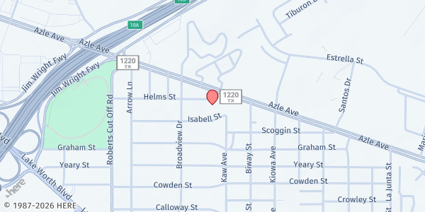 Map showing Fullness in Christ Church (People Reaching People) - Sansom Park at 5701 Azle Ave., Fort Worth, TX