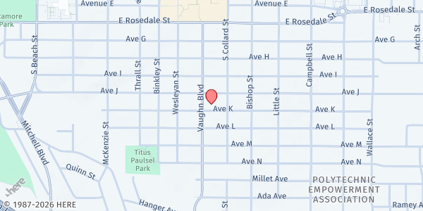 Map showing Funky Town Fridge - Avenue K Church of Christ at 3209 Avenue K, Fort Worth, TX