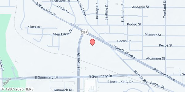 Map showing Funky Town Fridge - Goodwill at 4005 Campus Dr., Fort Worth, TX