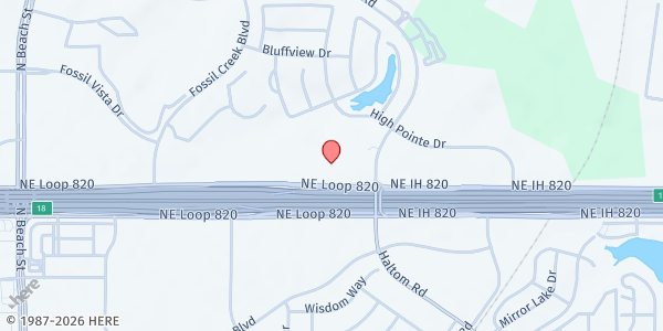 Map showing Glenview Baptist Church at 4805 NE Loop 820, Fort Worth, TX