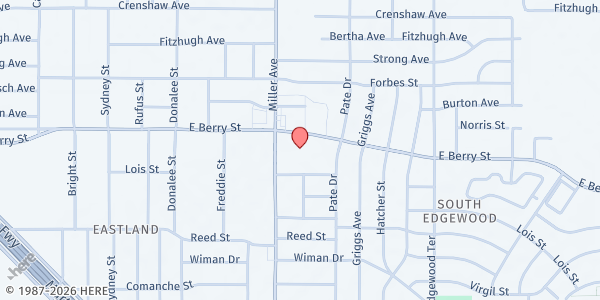 Map showing Grace Temple SDA at 4200 E. Berry St., Fort Worth, TX