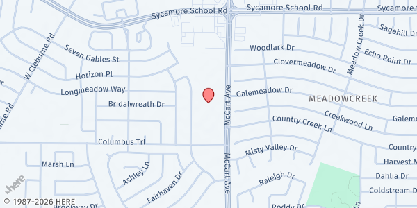 Map showing Great Commission Baptist Church at 7700 Mc Cart Ave., Fort Worth, TX