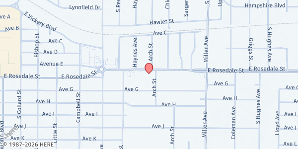 Map showing Hope for Kids Foundation Mobile - 3920 E. Rosedale Street at 3920 E. Rosedale Street, Fort Worth, TX